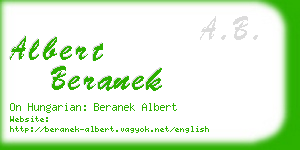 albert beranek business card